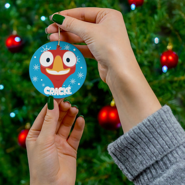 Cracké Holidays Happy EDmoji Ceramic Ornament