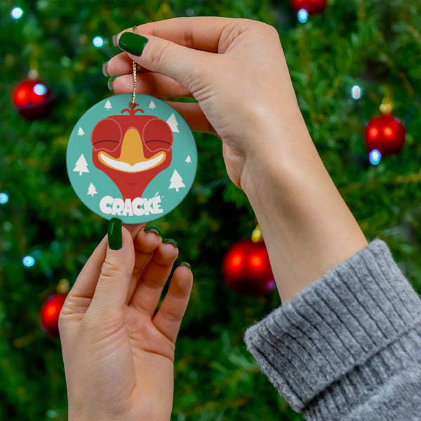 Cracké Holidays Cheerful EDmoji Ceramic Ornament