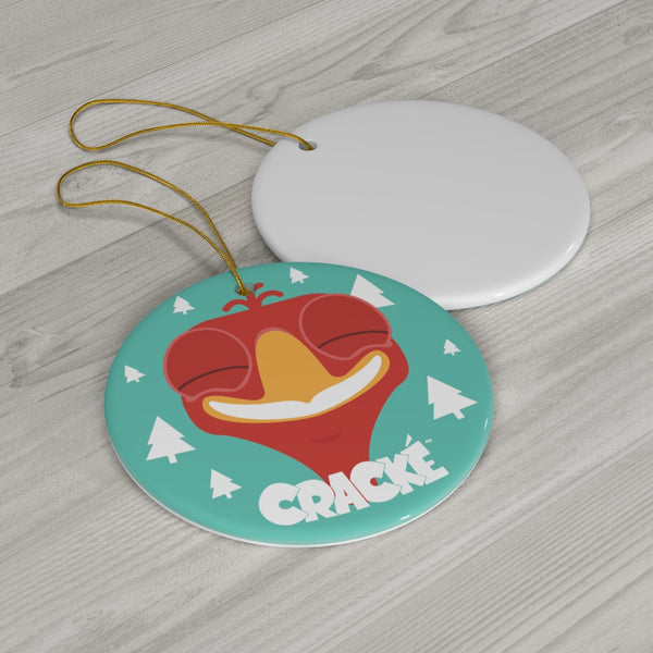Cracké Holidays Cheerful EDmoji Ceramic Ornament
